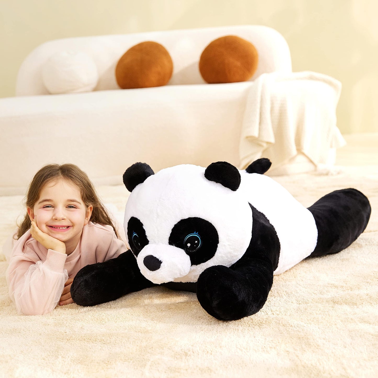 IKASA Giant Panda Stuffed Animal Plush Toy,Large Cute Jumbo Soft Toys,Huge Big Plushy Fluffy Fat Overd Plushie,Gifts for Kids Girls Boys Girlfriend Children (30 inches, Black and White)