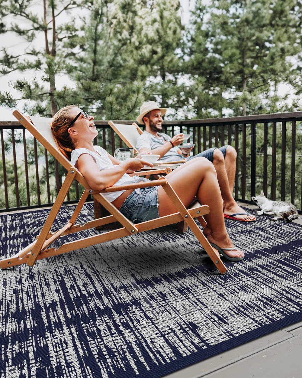 MontVoo Outdoor Rug Waterproof 6x9 ft Outdoor Patio Rug Mat Reversible Plastic Straw Outside Rug Carpet Outdoor Rugs for RV Camping Picnic Beach Balcony Porch Deck