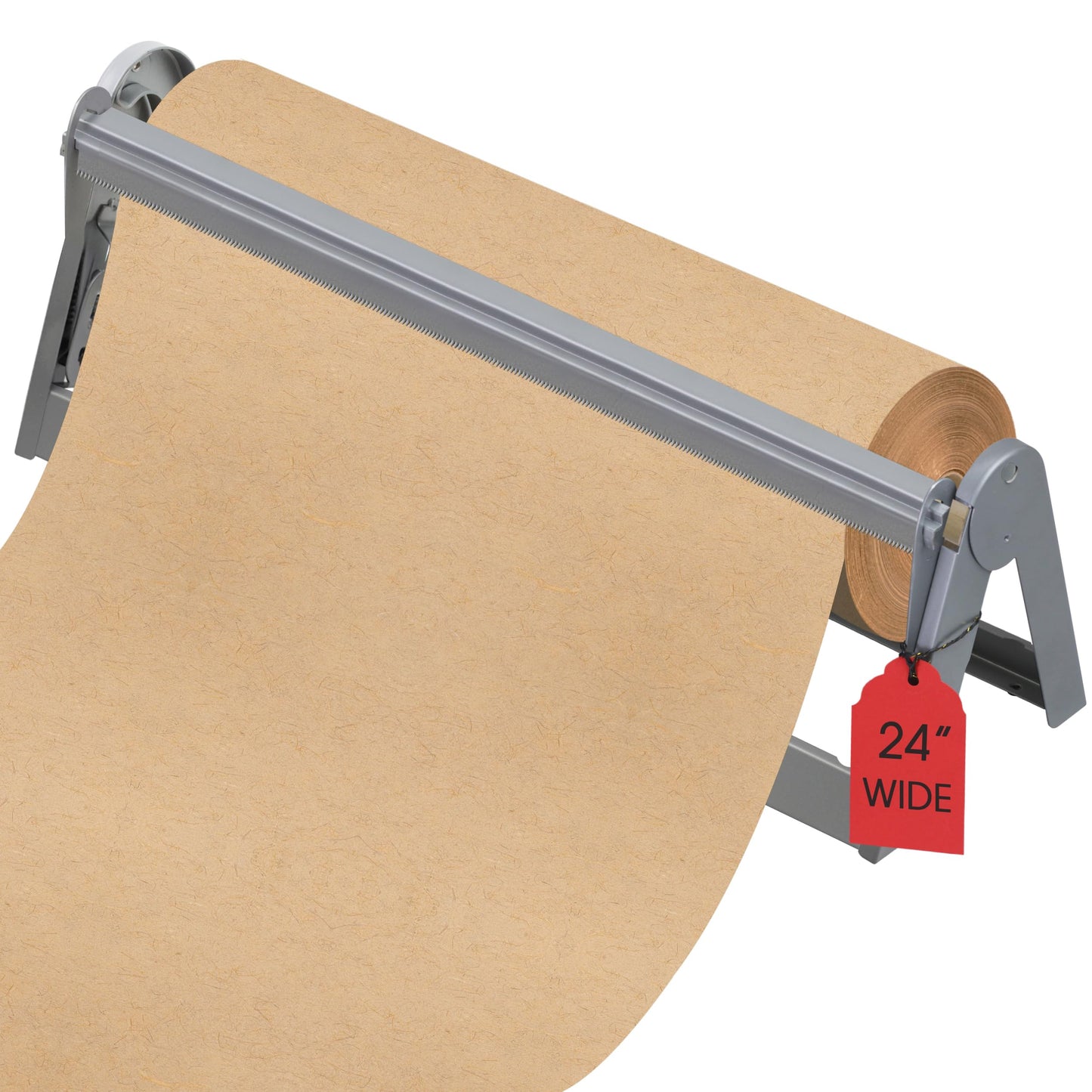 Ecohu 24in Wrapping Paper Roll Cutter - Holder Dispenser for Butcher Freezer Craft Paper Rolls with Updated Serrated Blade for Gift Wrap. Non-Slip Cutting Tool for Kitchen, Craft Room-Set on Tabletop