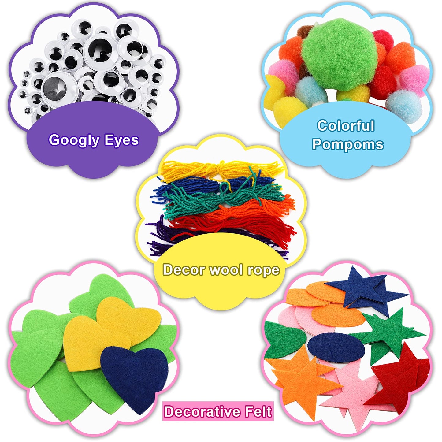 TOPZEA 12 Pack Hand Puppet Making Kit, Kids Craft and Art Supplies Felt Sock Puppet Creative DIY Make Your Own Puppets Kits with Pompoms and Wiggle Googly Eyes Storytelling Role Play Party Supplies
