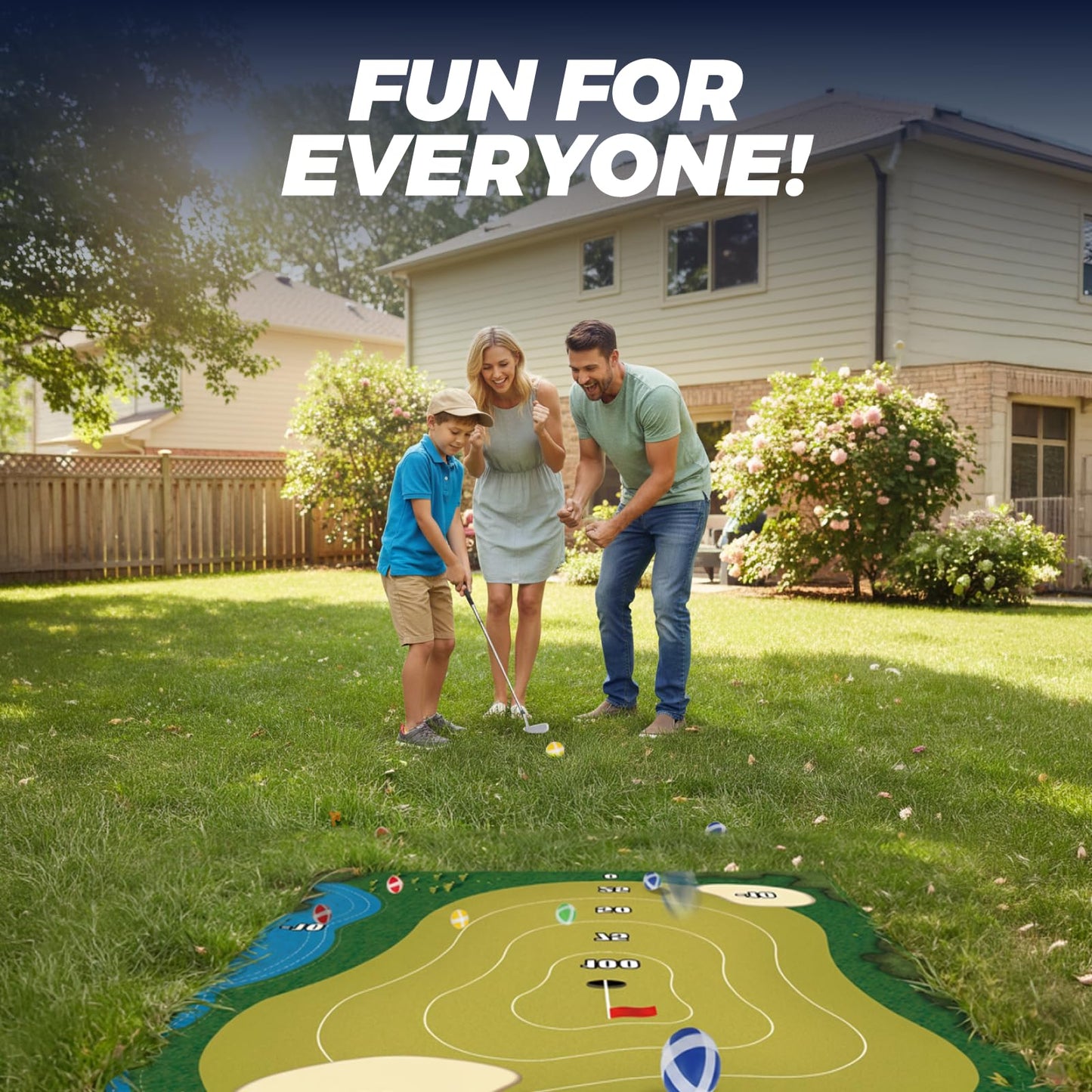 TOY Life Chipping Golf Practice Mats Golf Game Training Mat Indoor Outdoor Games for Adults Family Kids Outdoor Play Equipment Stick Chip Golf Set Backyard Game(Patented)