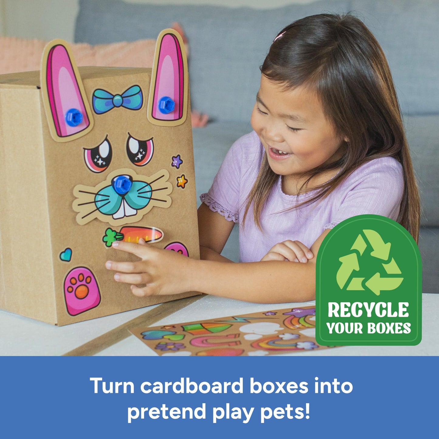 Educational Insights Boxineers Cardboard Animals - Creative Craft Supplies for Kids Projects, Cardboard Tools for Kids, DIY Fine Motor Activities, Kids Crafts and STEM Construction Kits