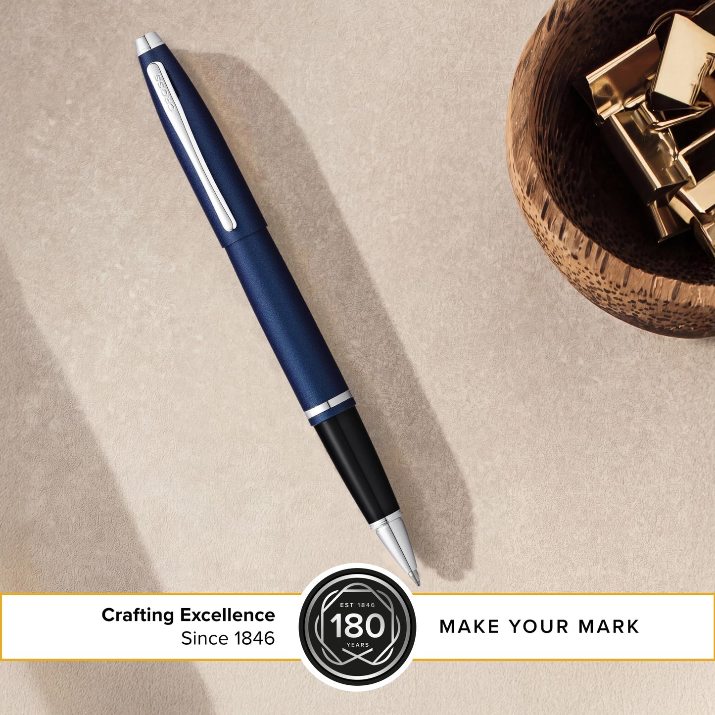 Cross AT0115-18 Calais Matte Metallic Rollerball Pen, Midnight Blue