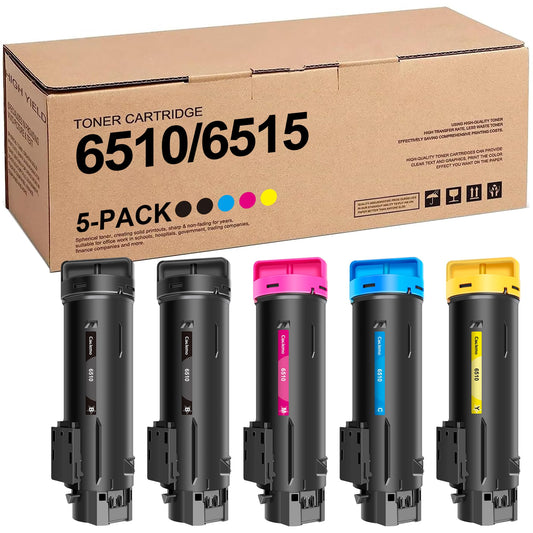 Workcentre 6515 Toner Phaser 6510 Toner Replacement for Xerox Workcentre 6515 Toner Phaser 6510 Toner Cartridge Compatible with Xerox Phaser 6510dni 6510n Workcenter 6515dni 6515dn（5 Pack