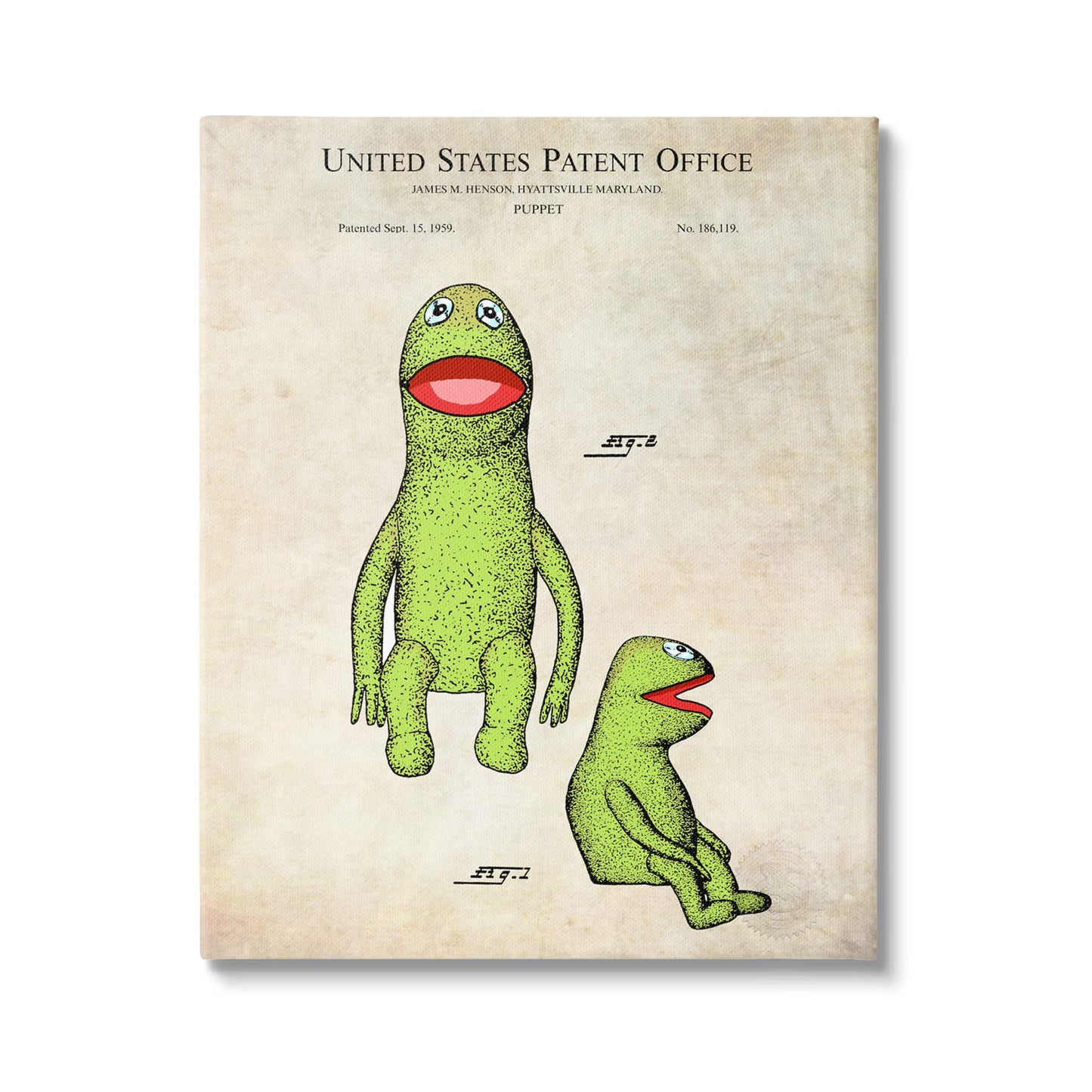 Stupell Industries Vintage Frog Character Puppet Canvas Wall Art, Design by Karl Hronek
