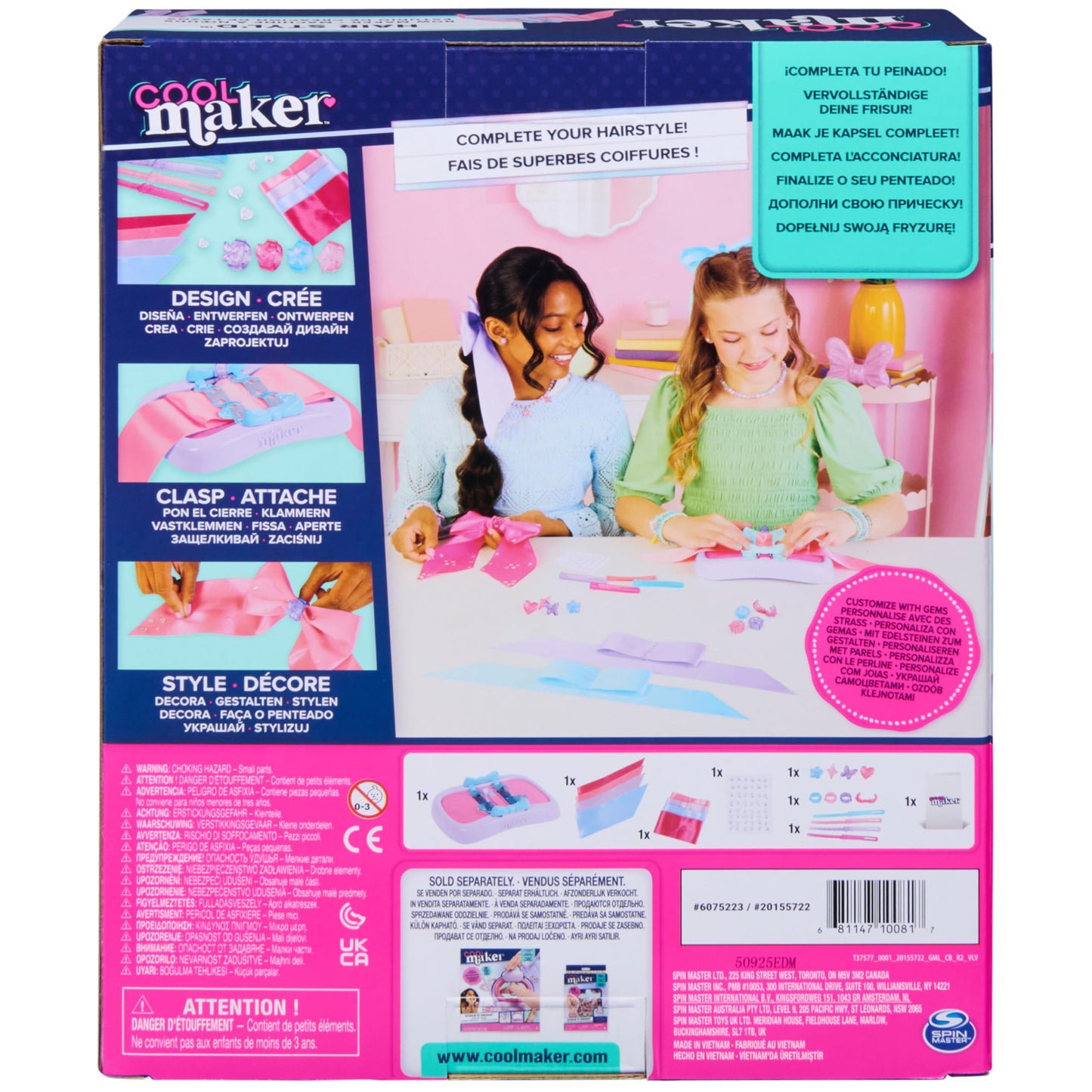 Cool Maker, Hair Styl’d Bow Maker, Make & Remake 4 Bows, Hair Accessories Arts and Crafts Kit, Kids Toys for Girls Ages 6 and up