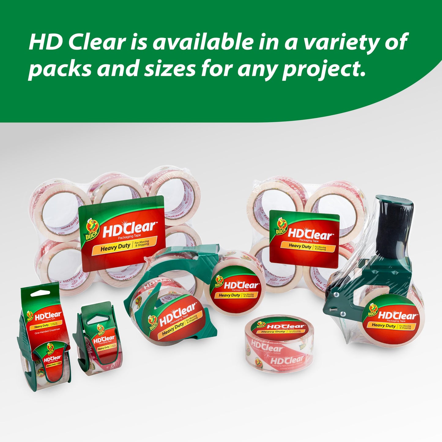 Duck HD Clear Packing Tape Refills - 24 Rolls of Heavy Duty Shipping and Moving Packing Tape - Clear Strong Packaging Tape for Boxes, Packing and Moving Supplies - 1.88 In. x 54.6 Yards (393730)