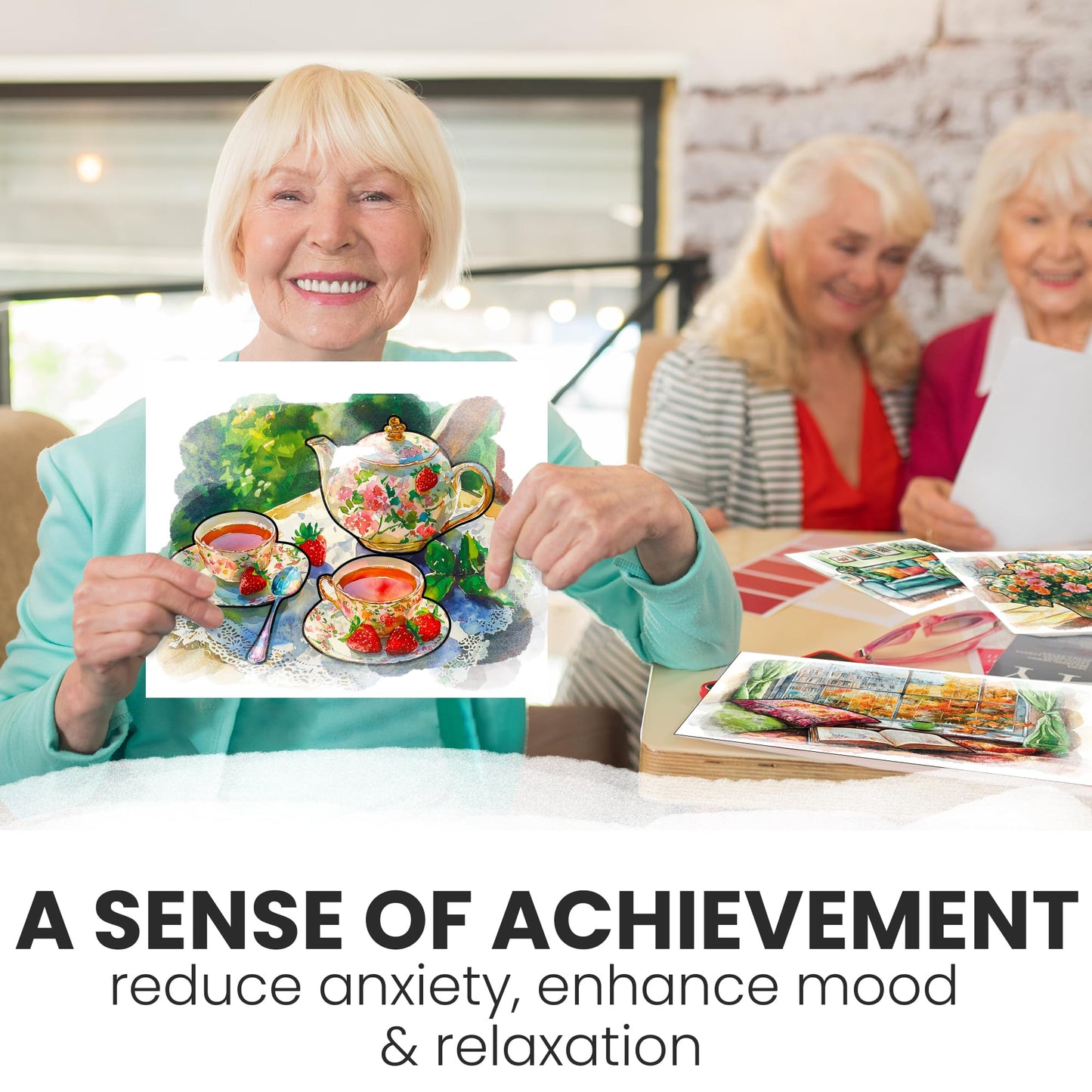 QUOKKA Dementia Activities for Seniors - Water Painting for Dementia and Alzheimer’s Patients - 10 Pack Cozy Home Art Sheets - No Mess Crafts and Cognitive Gifts for Elderly Adults in Nursing Homes