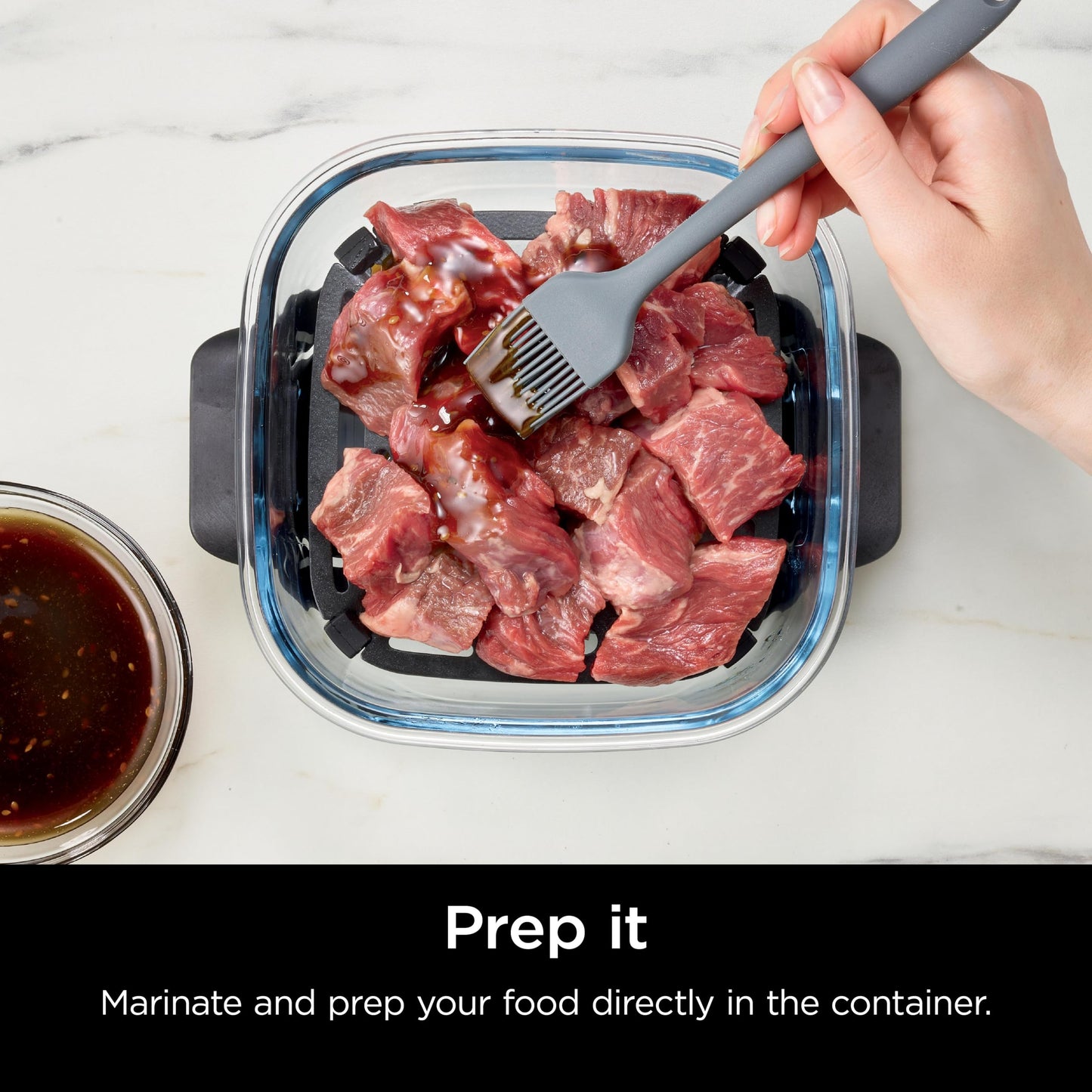 Ninja 6 Cup CleanCrisp Glass Container & Leak-Proof Storage lid, Compatible with Ninja Crispi® Portable Cooking System FN101 Only, Microwave, Freezer & Dishwasher Safe, PFAS & PTFE Free, XSKSFN6CUP