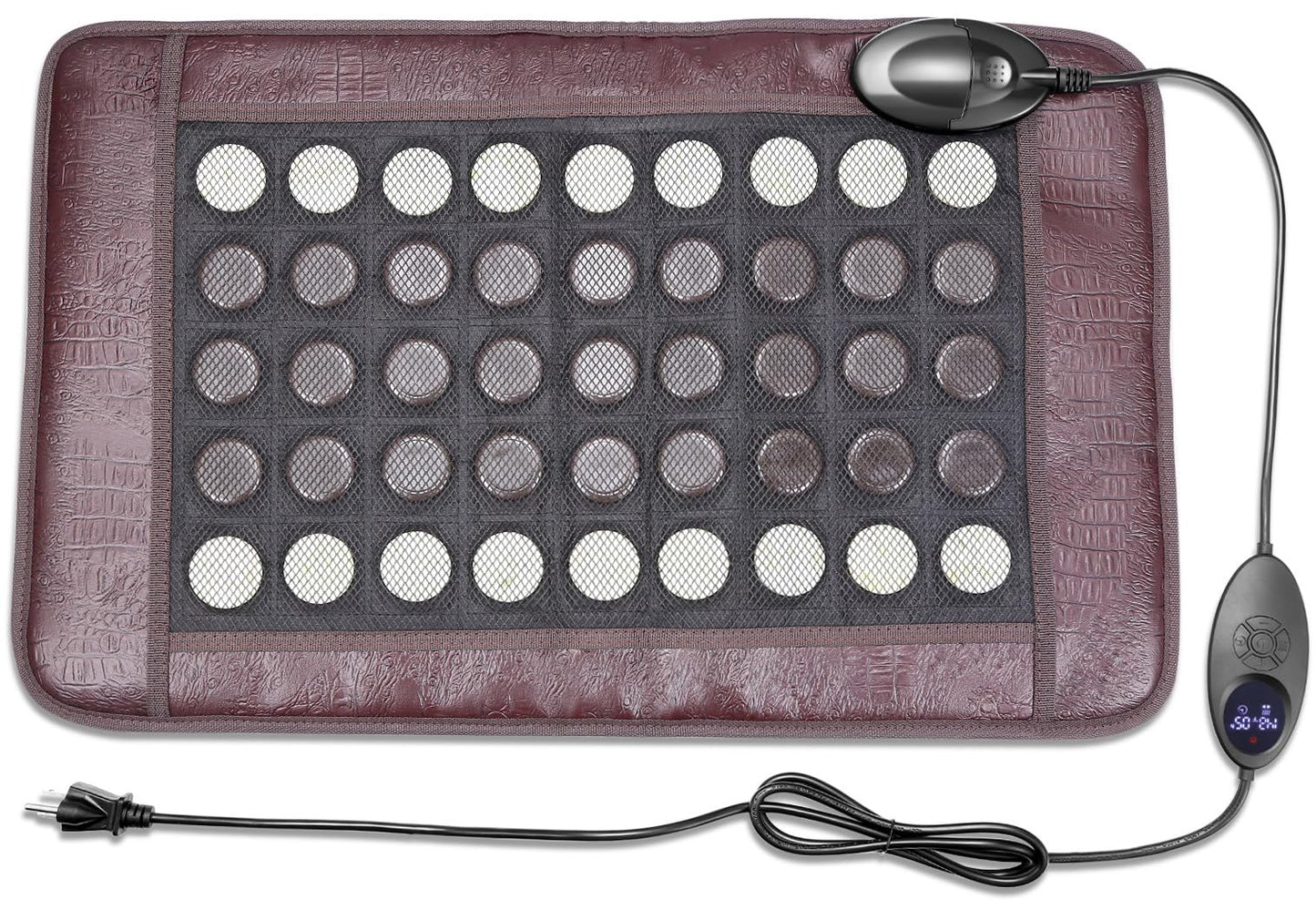 XUYU Far Infrared Heating Pad for Lower Back Shoulders-Jade and Tourmaline Gemstones - Negative Ions,Low EMF（2025 Upgraded）