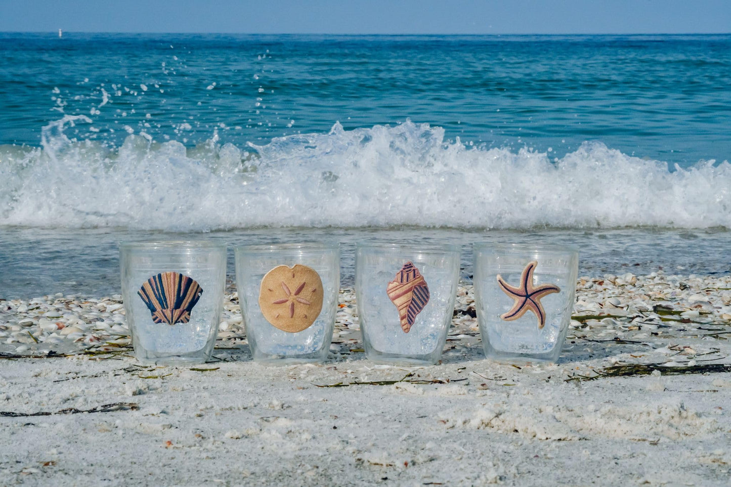 Tervis Beachcomber Collection Made in USA Double Walled Insulated Tumbler Travel Cup Keeps Drinks Cold & Hot, 12oz - 4pk, Assorted