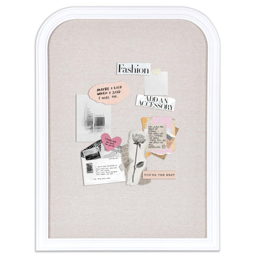 Aitakatta Bulletin Board with Linen, 23.6x17.7 inches Bulletin Board with White Wood Style Frame, Decorative Hanging Pin Board Vision Board Message Board for Office School Home Decor(2R&2S,L-4560,1p)