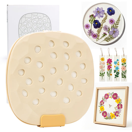 Aboofx 9" x 9" Large Microwave Flower Press Kit, Quickly Flower Drying Kit Leaf Press Flower Pressing Kit for Adults Fast Making Pressed Plant Flower Preservation Specimen DIY Crafts