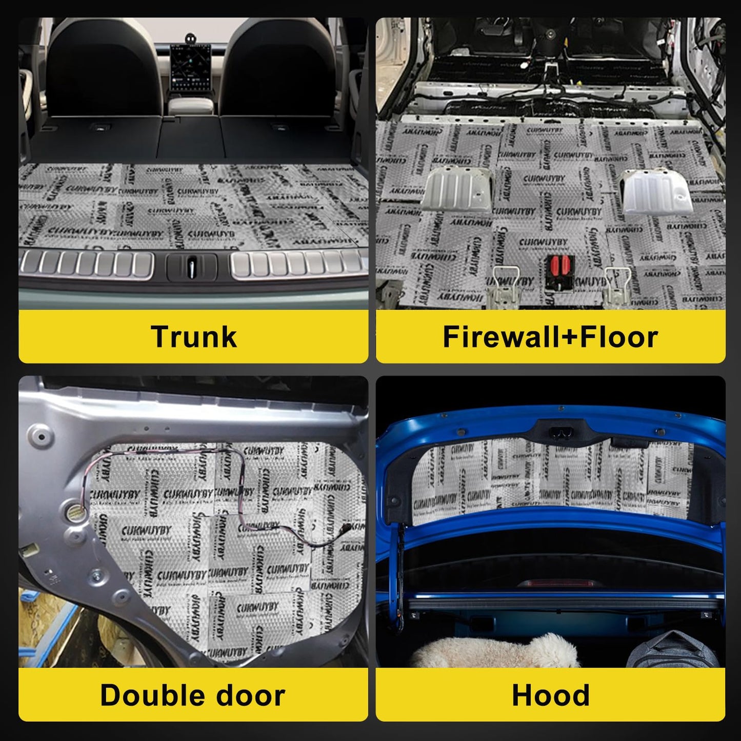 Sound Deading Material for Cars 50mil 50 sqft Car Sound Deadening Mat Butyl Automotive Sound Deadener Noise Insulation Vibration Dampening Material (46 pcs)
