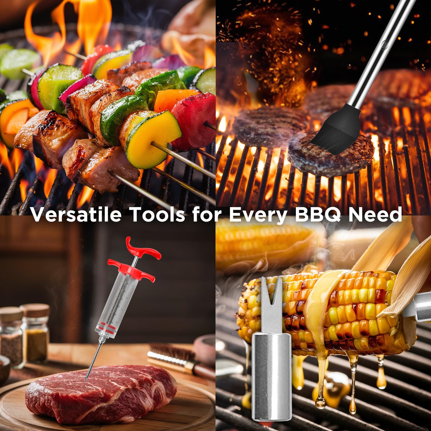 Kaluns BBQ Accessories, Complete Grill Set Grilling Gifts, 40 Pcs Premium Heavy Duty Stainless Steel Barbecue Grill Accessories for Outdoor Grill, Mens Valentines Day Gifts for Him