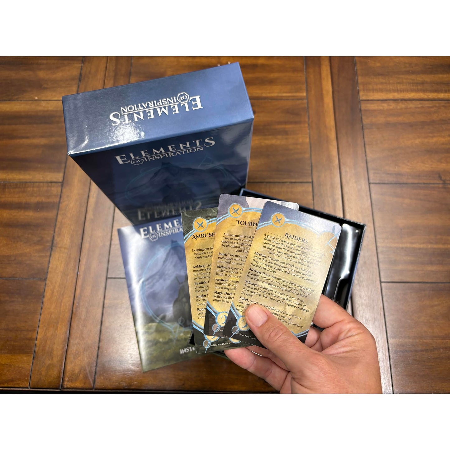 Nord Games: Elements of Inspiration: Boxed Set - 5e RPG Storytelling Cards, 420 Tarot Sized Cards, Combat, Roleplay & Exploration Cues, Tabletop, D&D