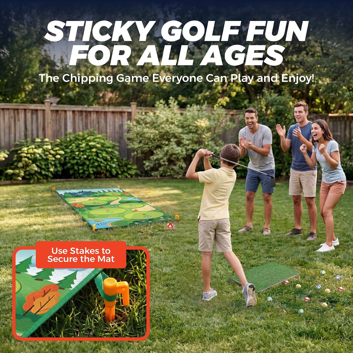 TOY Life Sticky Walls Golf Chipping Game Set with Club