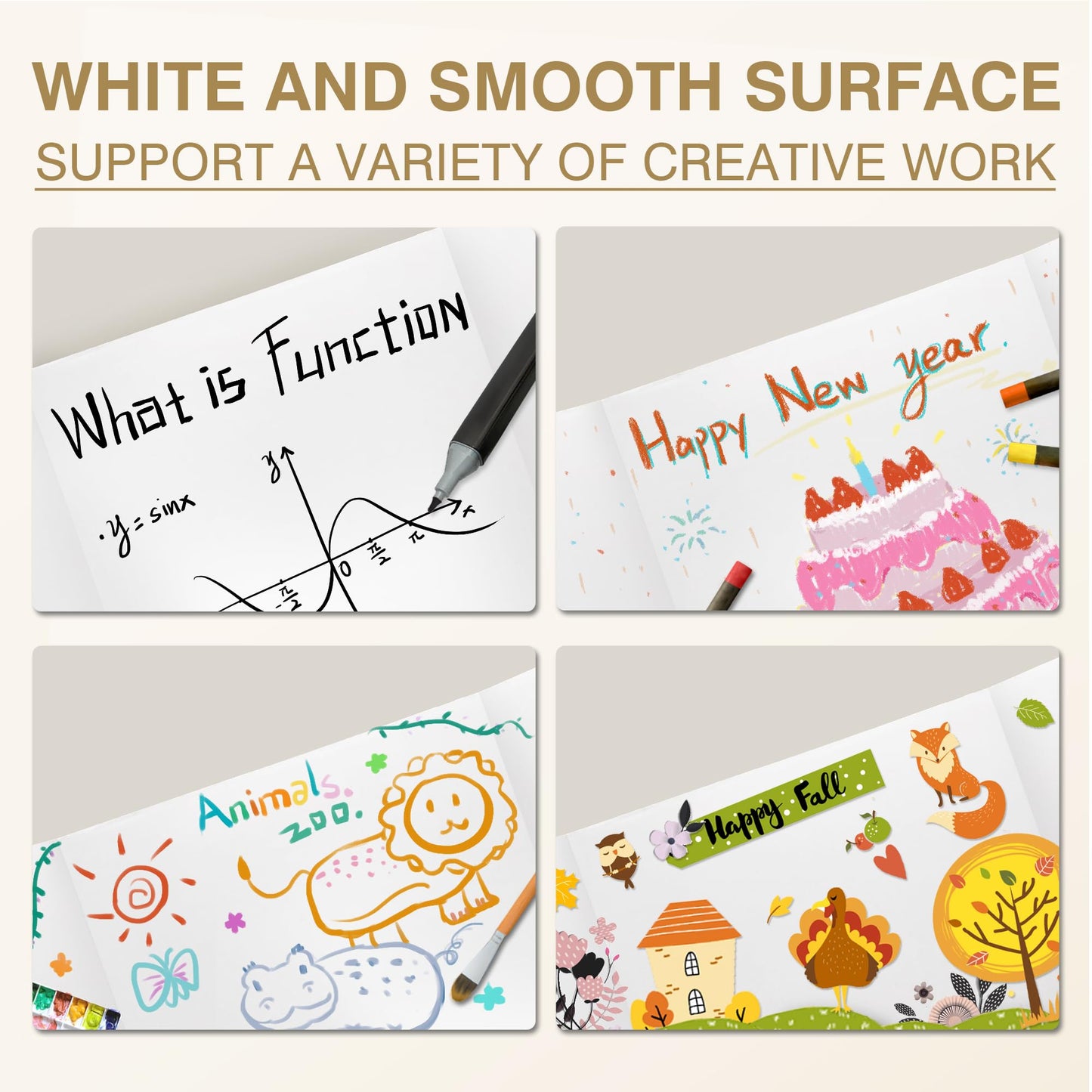 Chell 36" x 48" Large Trifold Poster Board, 4 Pack, White Corrugated Project Boards for Science Fair, School Projects, Event Displays and Business Presentations
