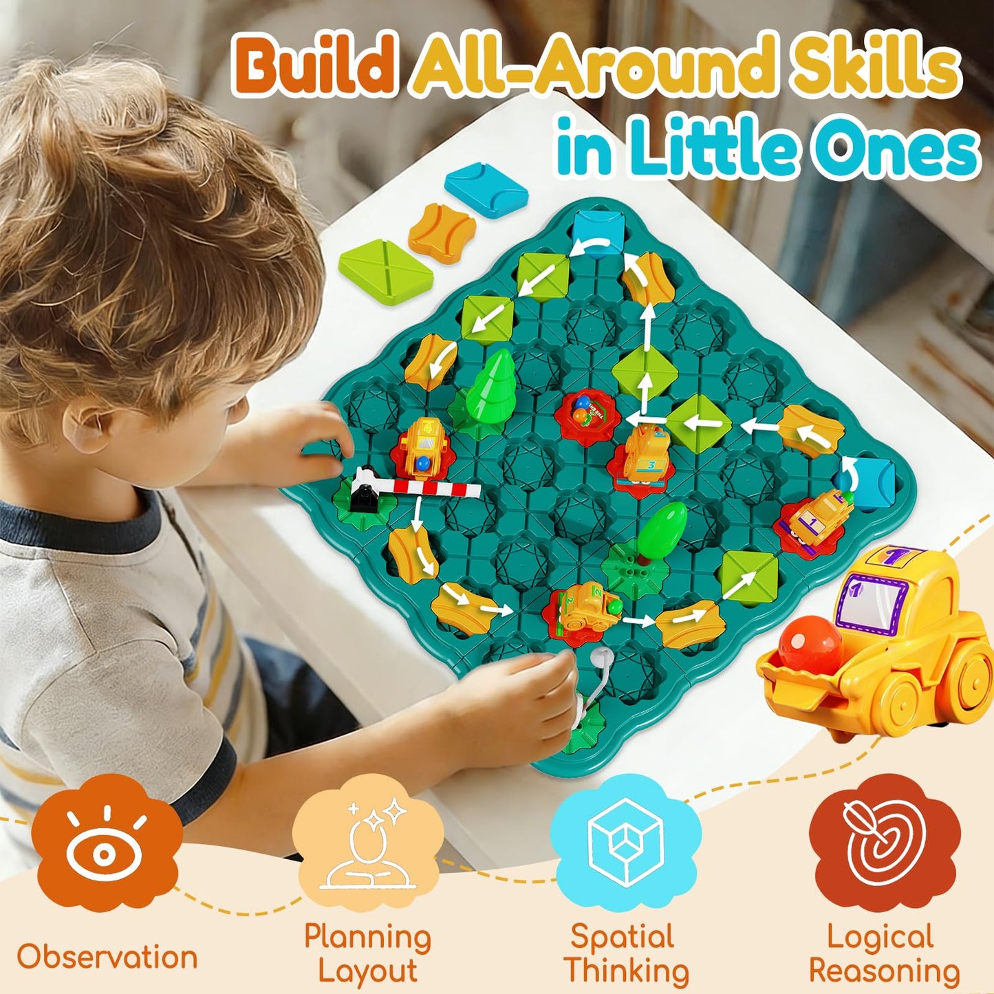 STEM Board Games for Kids Maze Learning Games Learning Games Montessori Logic Path Track Building Blocks Preschool Birthday for Boys Girls
