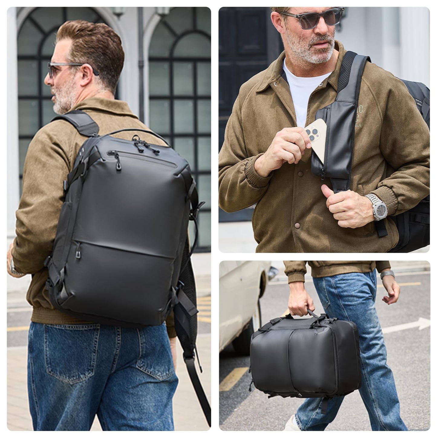 SWICKY Travel Backpack for Men, 40L Carry on Luggage Laptop Backpack Bag Airline Approved, Water-Resistant Business Commuter Backpack Fits 17.3 Inch Laptop