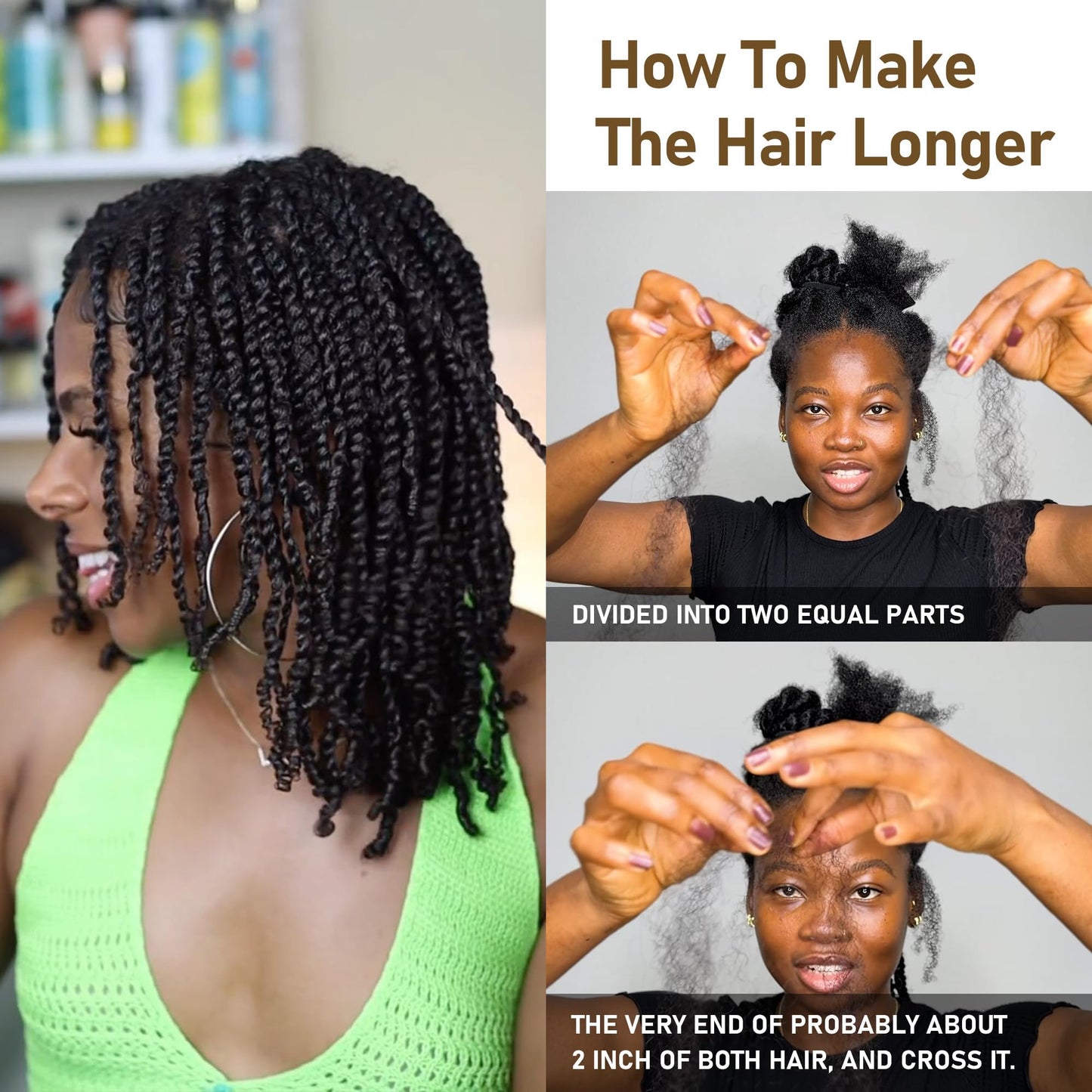 Afro Kinkys Bulk Human Hair -100% Real Human Hair for Mini Twist, Braiding, Loc Extensions & Crochet, Kinky Curly Hair Bundles, Natural Afro Bulk for Dreadlocks(1B, 12Inch) (1B, 12 Inch(Pack of 1))