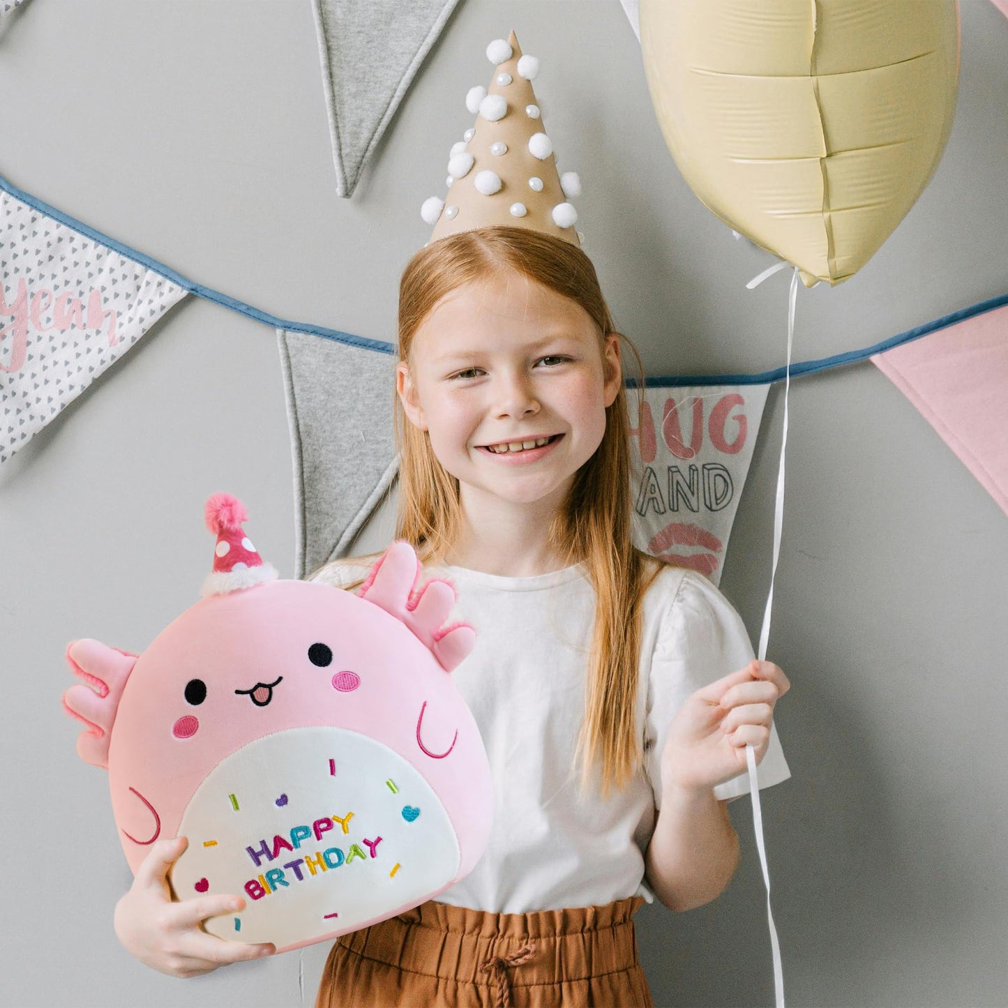 Gudisi Axolotl Plush Adorable Axolotl Stuffed Animals Soft Birthday Gift Pillow Decor for Kids Boys Girls Pink 12 inch