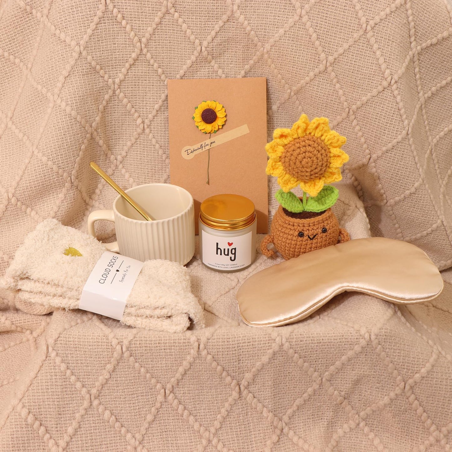 Women's Birthday Self-Care Gift Basket, Sunflower-Themed Sunshine Gift Sunshine Care Gift Set, Recovery Gift Basket ,Christmas Birthday Gift, Dedicated to Women, Mothers, Best Friends, Wives