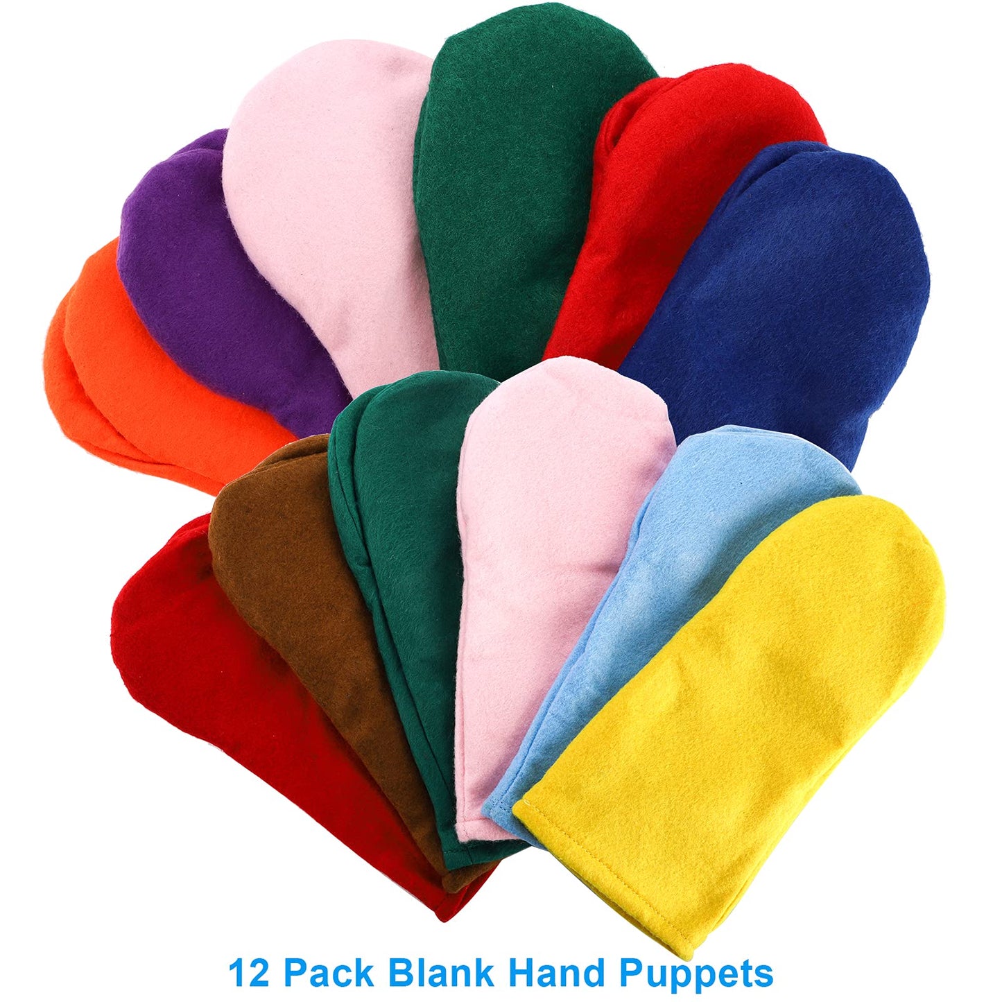 TOPZEA 12 Pack Hand Puppet Making Kit, Kids Craft and Art Supplies Felt Sock Puppet Creative DIY Make Your Own Puppets Kits with Pompoms and Wiggle Googly Eyes Storytelling Role Play Party Supplies