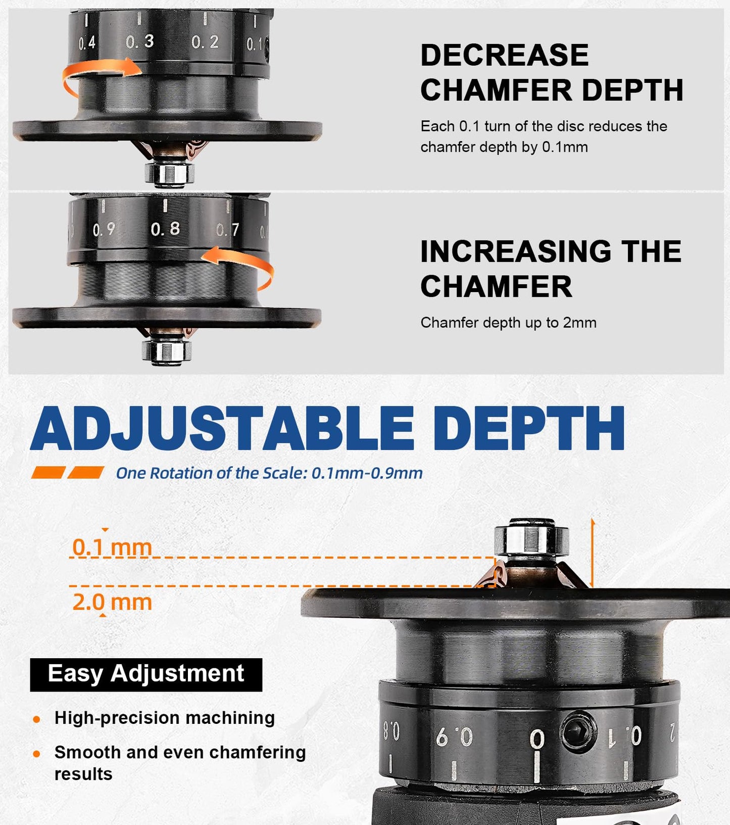 SI FANG Portable Pneumatic Chamfer Tool, for Metal Chamfering Deburring Trimming Beveling, Ultra Light Handheld Mini Air Beveler, with Carbide Blade Inserts and Bearing