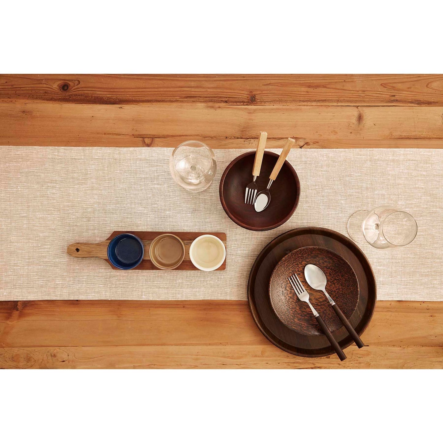Solino Home Linen Table Runner 144 Inches Long - Athena, 100% Pure Linen Champagne Beige 14 x 144 Inch Table Runner for Dining, Fall, Autumn, Thanksgiving, Christmas