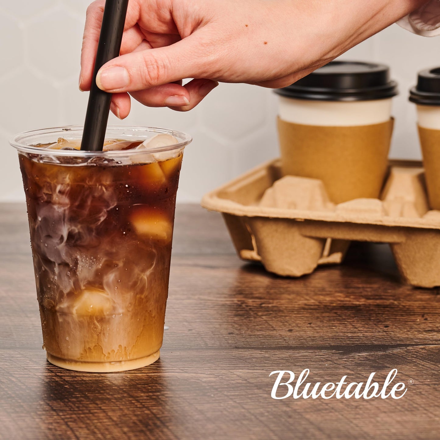Bluetable 4 Cup 8 oz. - 32 oz. (300 Pack) For Disposable Cups, Delivery Carrier- To Go - Coffee Drinks or Iced Drink Holder Molded Fiber [300 Case Pack]