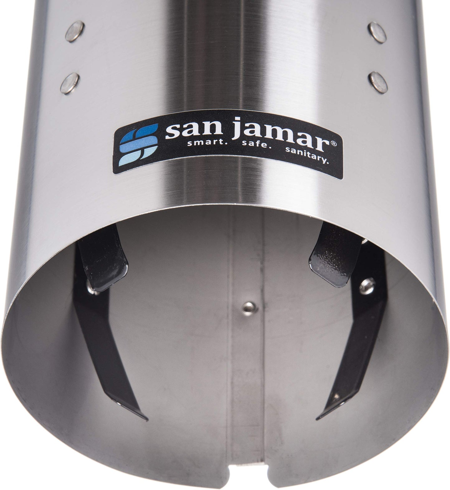 San Jamar Large Pull-Type Cup Dispenser Fits 12 - 24 Oz. Cups with Flip Cap for Restaurants, Dining Halls, and Fast Food, Stainless Steel, 23.5 Inches, Silver