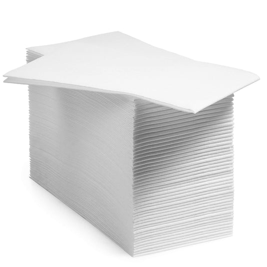 1200-Pack BloominGoods Disposable Bathroom Napkins | 12" x 17" Single-Use Classic Lite Linen-Feel Guest Towels, Made in USA | Cloth-Like Hand Towels, White