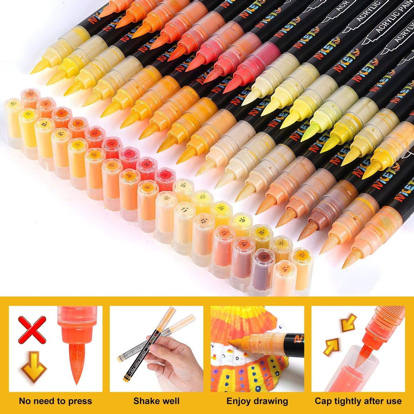 NICETY 32 acrylic markers (Yellow)