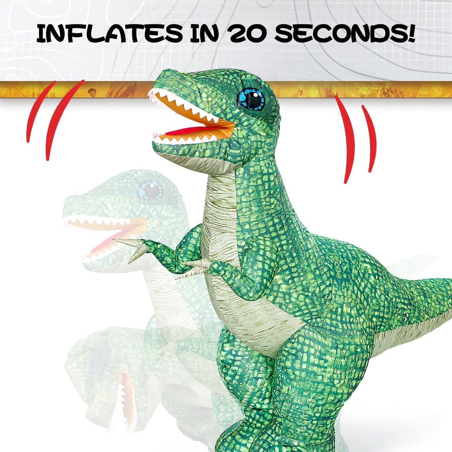 Jovow 2.4GHZ Remote Control Inflatable Dinosaur Toy for Kids,Electric Toy Dinosaur with 360°Rotation,Forward & Backward,Rechargeable Walking Dinosaur Toy for Boys Kids Age 6-8 8-12 Birthday Gifts