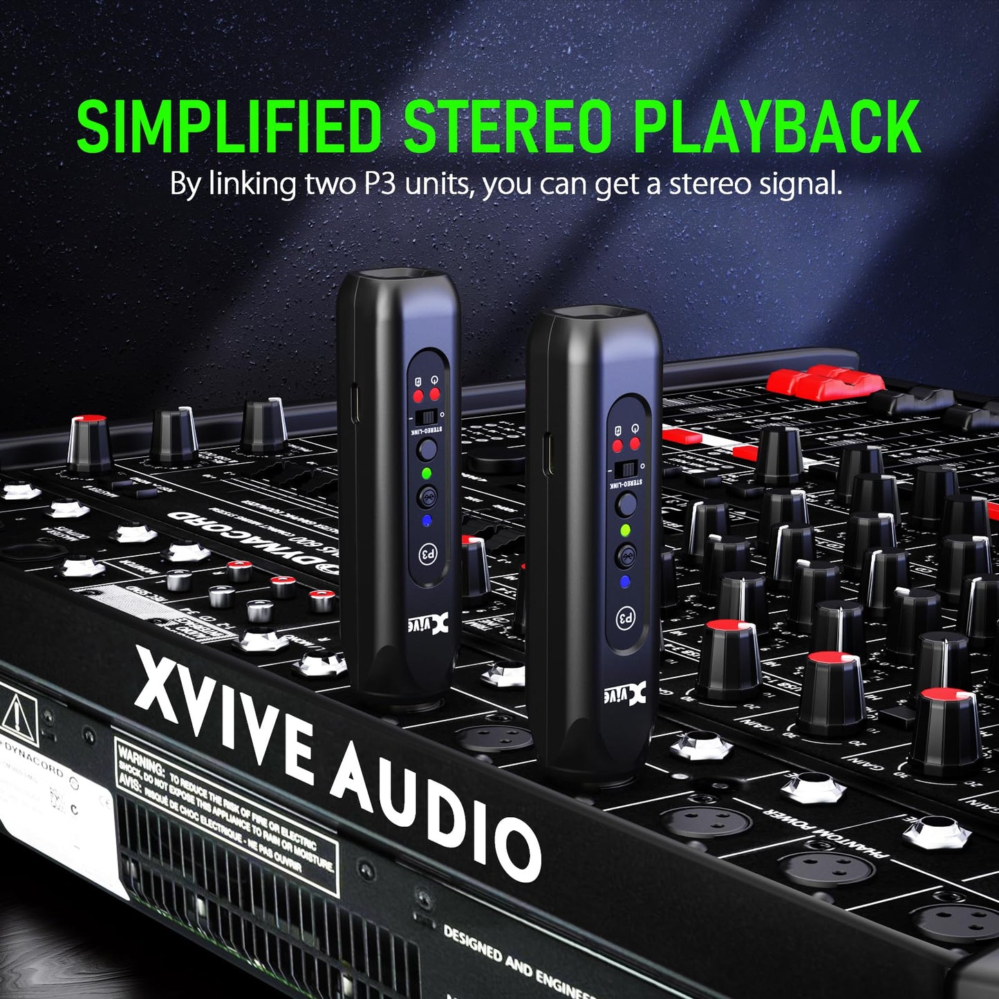 Xvive P3 Wireless XLR Bluetooth Receiver, Bluetooth Adapter for Speakers, Audio Mixer, PA Systems, DJ Systems,Rechargeable