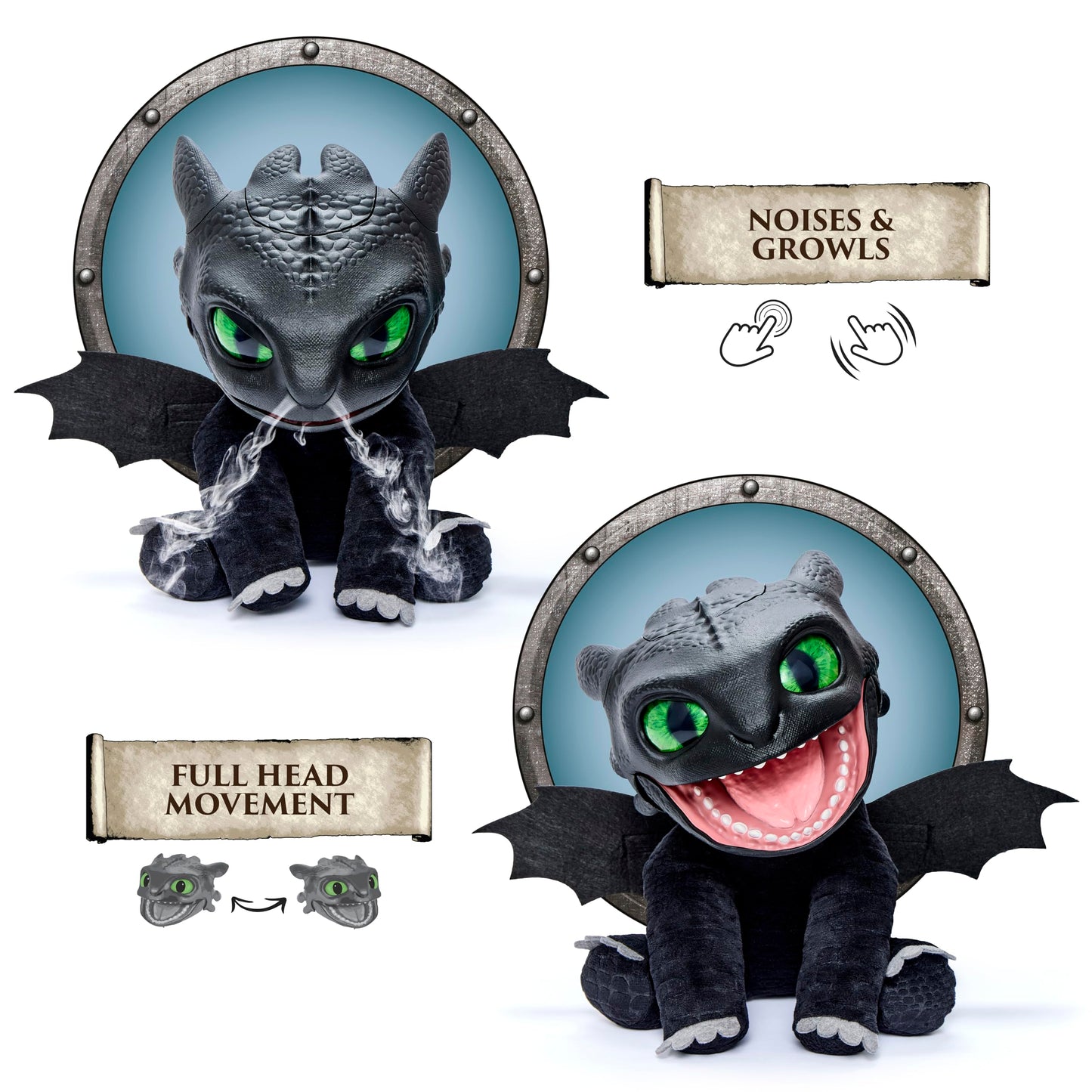 WOW! STUFF HTTYD Toothless Puppetronic by RealFX, Amazing Animatronic Toothless with 1st Edition Certification, Looks Real, Feels and Sounds Real. Over 50 Action and Sound Combinations