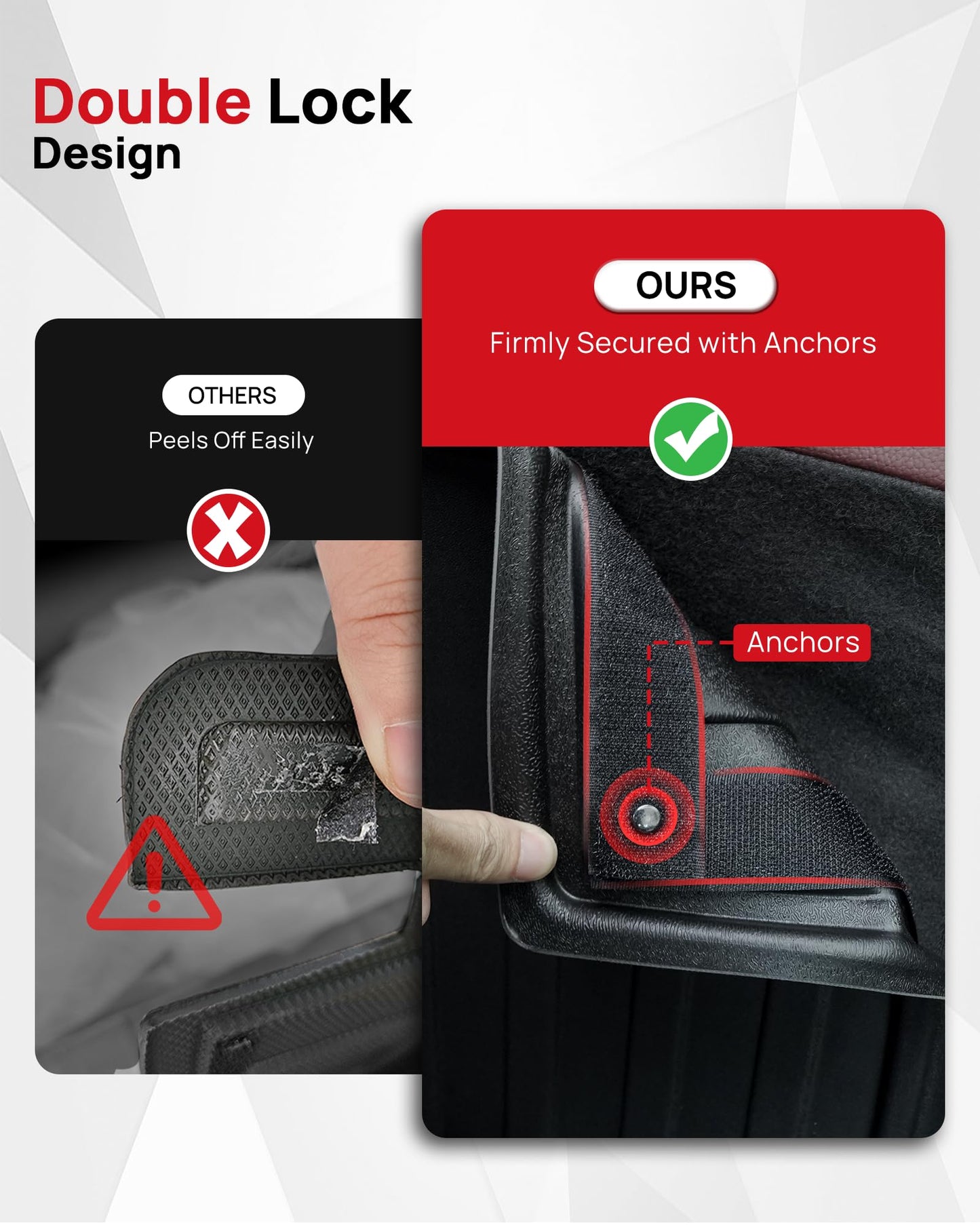 Original 2018-2024 Expedition Cargo Mat & Backrest Mat for Ford Expedition (Not for Max Model) - Custom Fit Trunk Liner and 3rd Row Seat Back Cover All Weather Car Accessories