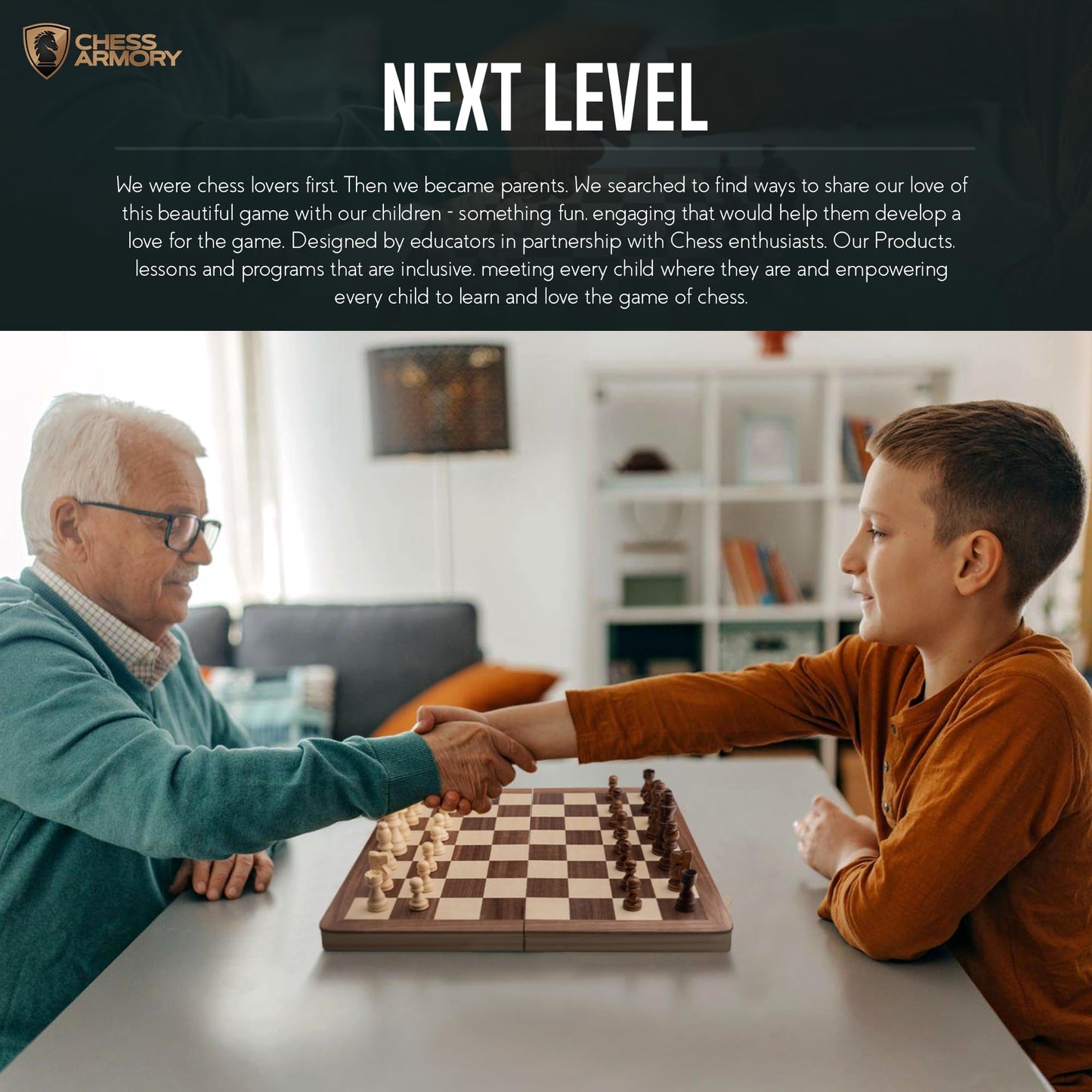 Chess Armory Wooden Chess Set 15 Inch - Premium Sapele Wood Handcrafted Game Board for Adults and Kids with Extra Queen Pieces and Storage Box - Ideal for Home and Travel - Non-Magnetic