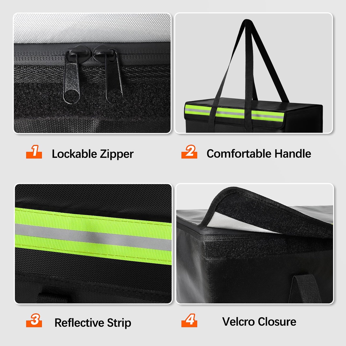 Amerbro Large Fireproof Document Bags 24x12x12in, Fireproof Document Box for Cash, Photo Albums, Valuables, Extra Large Fireproof Bag Waterproof Document Storage with Reflective Strip, Black