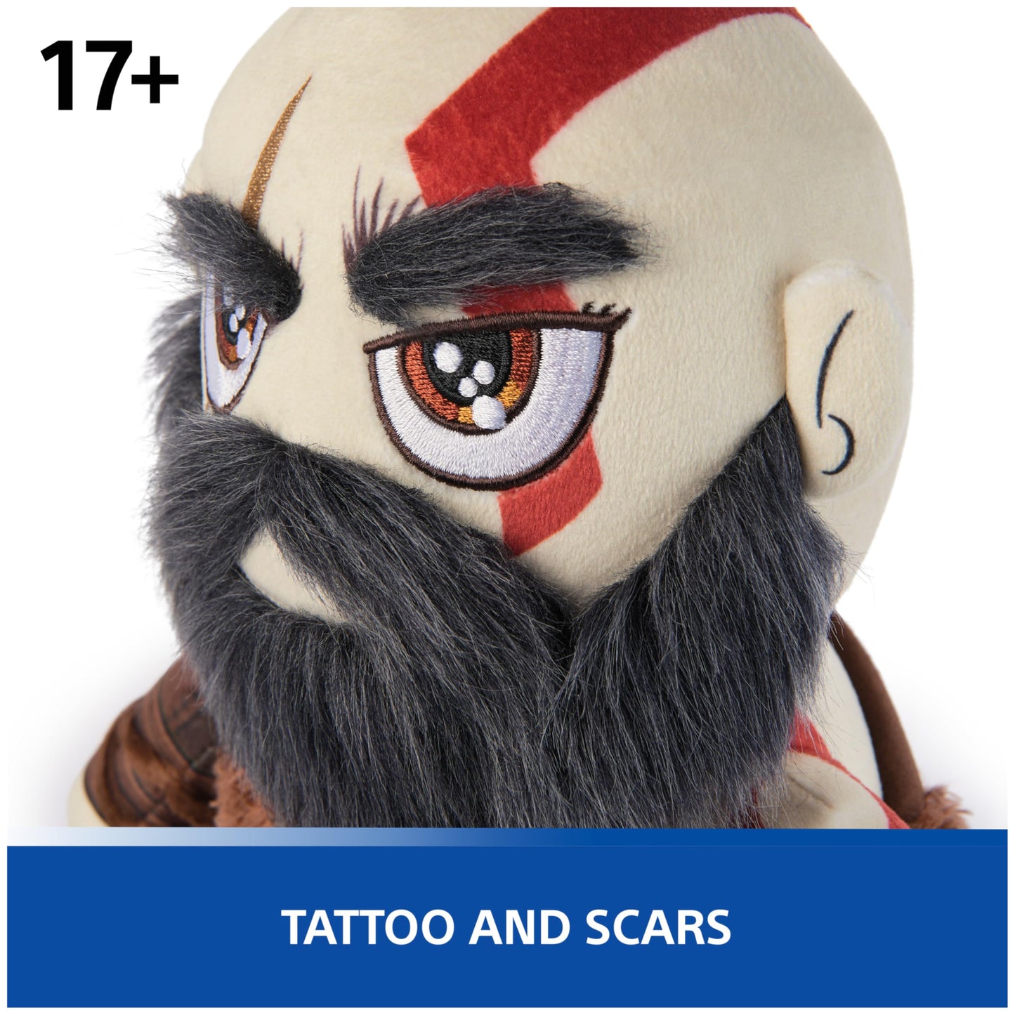 PlayStation, God of War Ragnarok, Premium 10-Inch Kratos Collector Grade Plush Toy, Cute Plushies and Kids Toys for PS5 Fans of All Ages