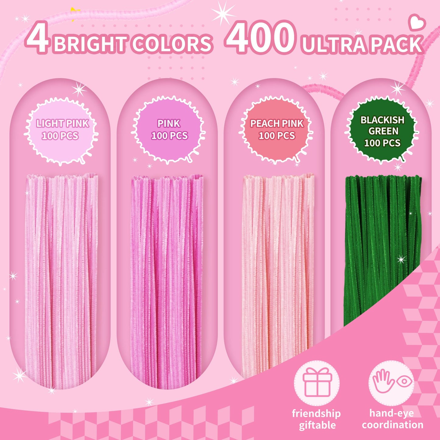 POMBUDS Cleaner Pipe Craft Set for Flowers in Christmas 13 Colors 1300pcs (1300)