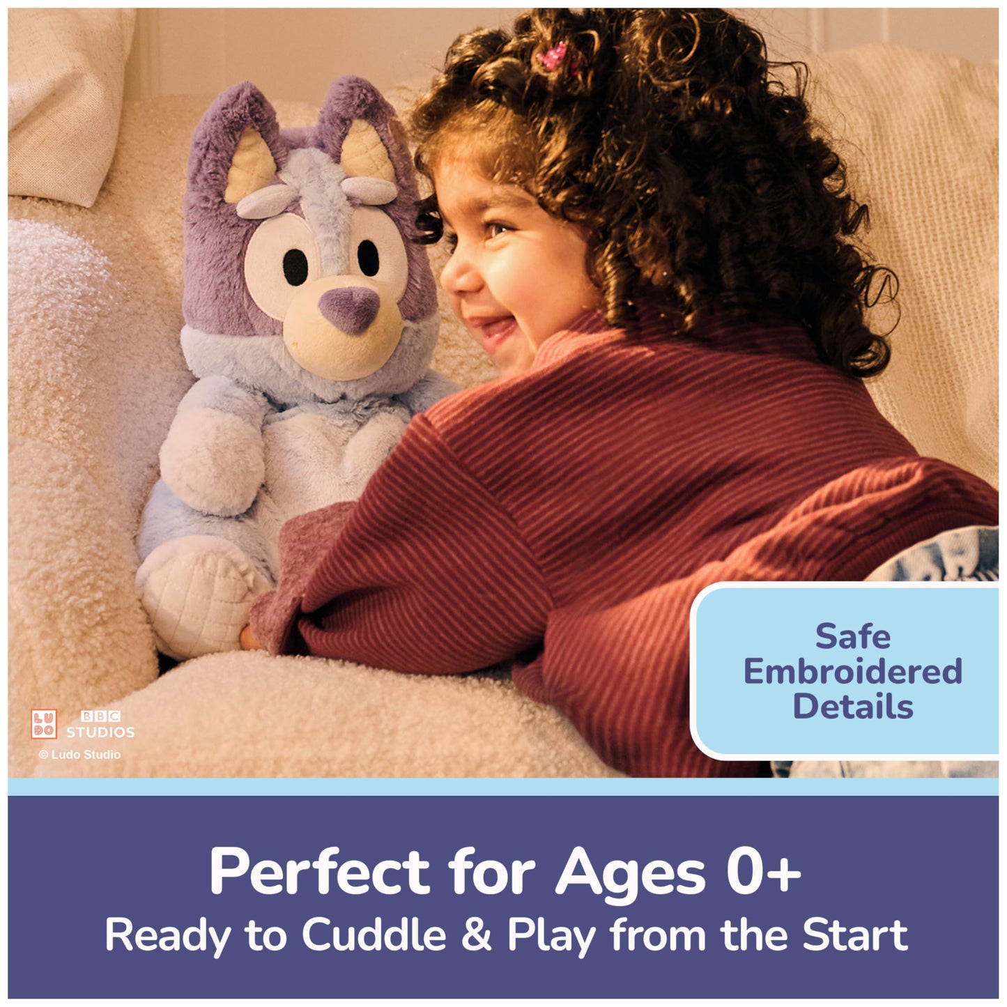 GUND Official Bluey Oh So Snuggly Plush, Bluey Plushies, Stuffed Animal Sensory Toy for Babies and Toddlers, Blue, 12.5”