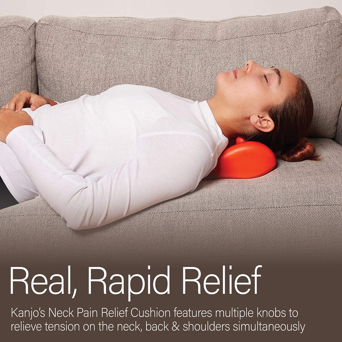Kanjo Acupressure Neck Pain Relief Cushion | Cervical Traction Device & Acupressure Cushion for Muscle Tension & Relaxation | Helps Relieve Neck & Shoulder Pain | FSA & HSA Eligible | Blue