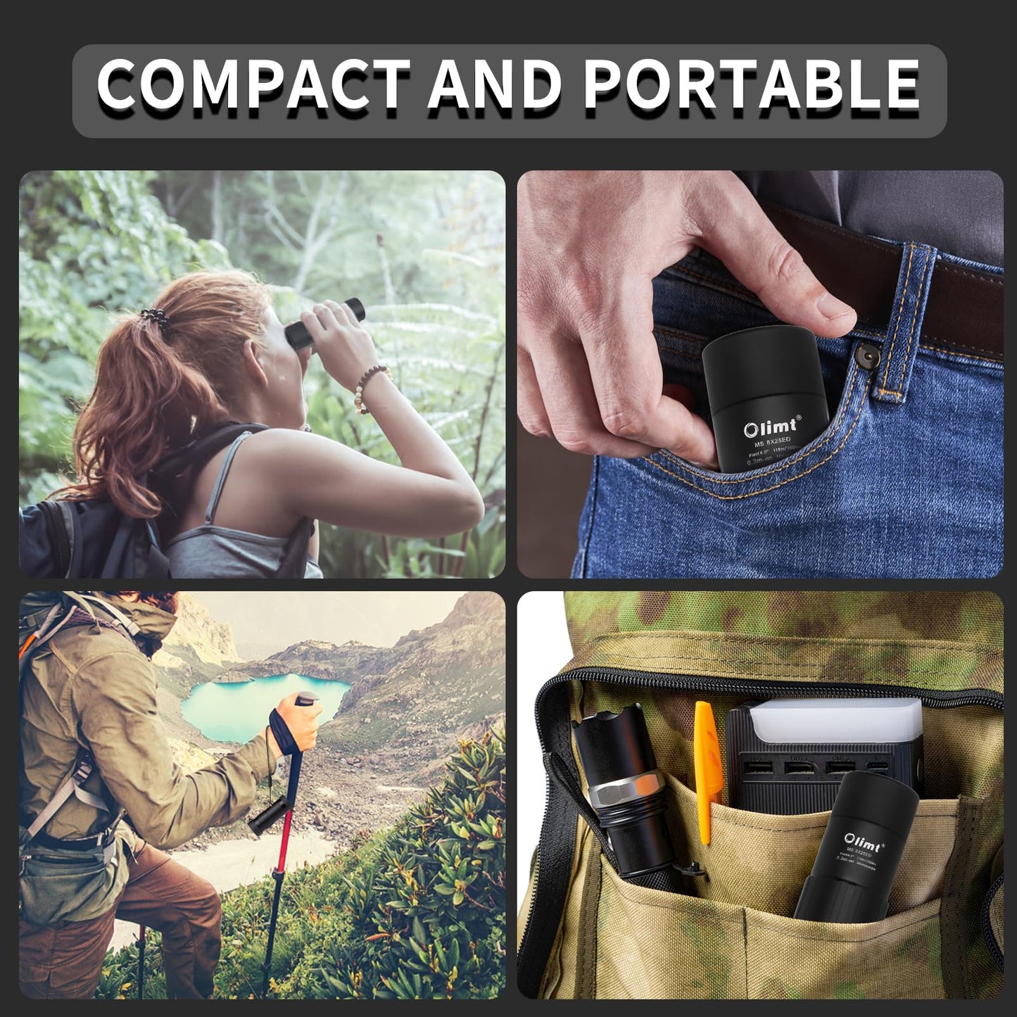 Olimt 8x25 Monocular Telescope Mini Pocket Monocular Compact Monoculars for Adults