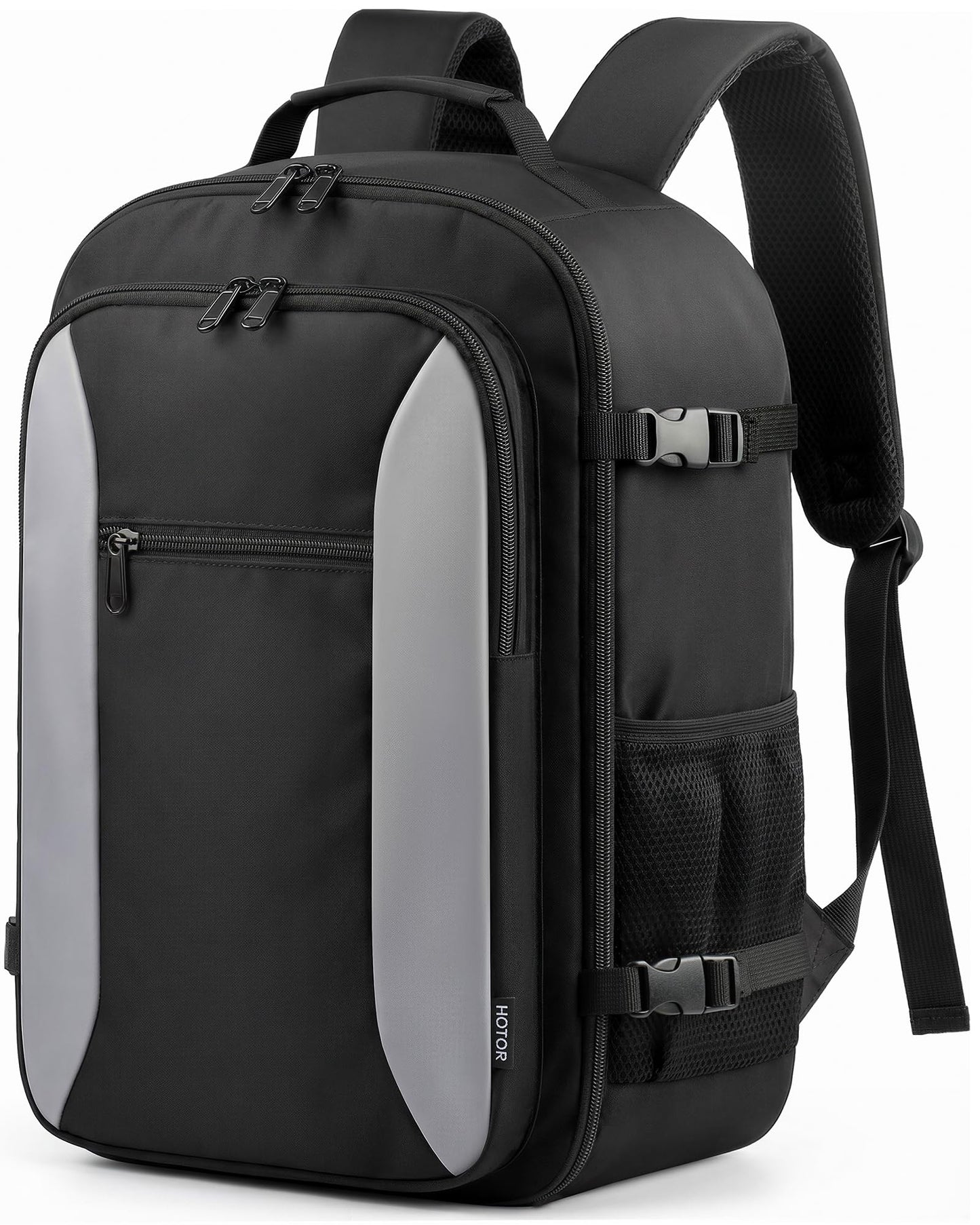 HOTOR Travel Backpack - TSA-Friendly Carry-On Backpack for Men & Women, Internal Luggage Straps & Waterproof Pocket, Perfect for Travel Essentials, Work, Commuting, 18.9" x 13.0" x 8.3", Black