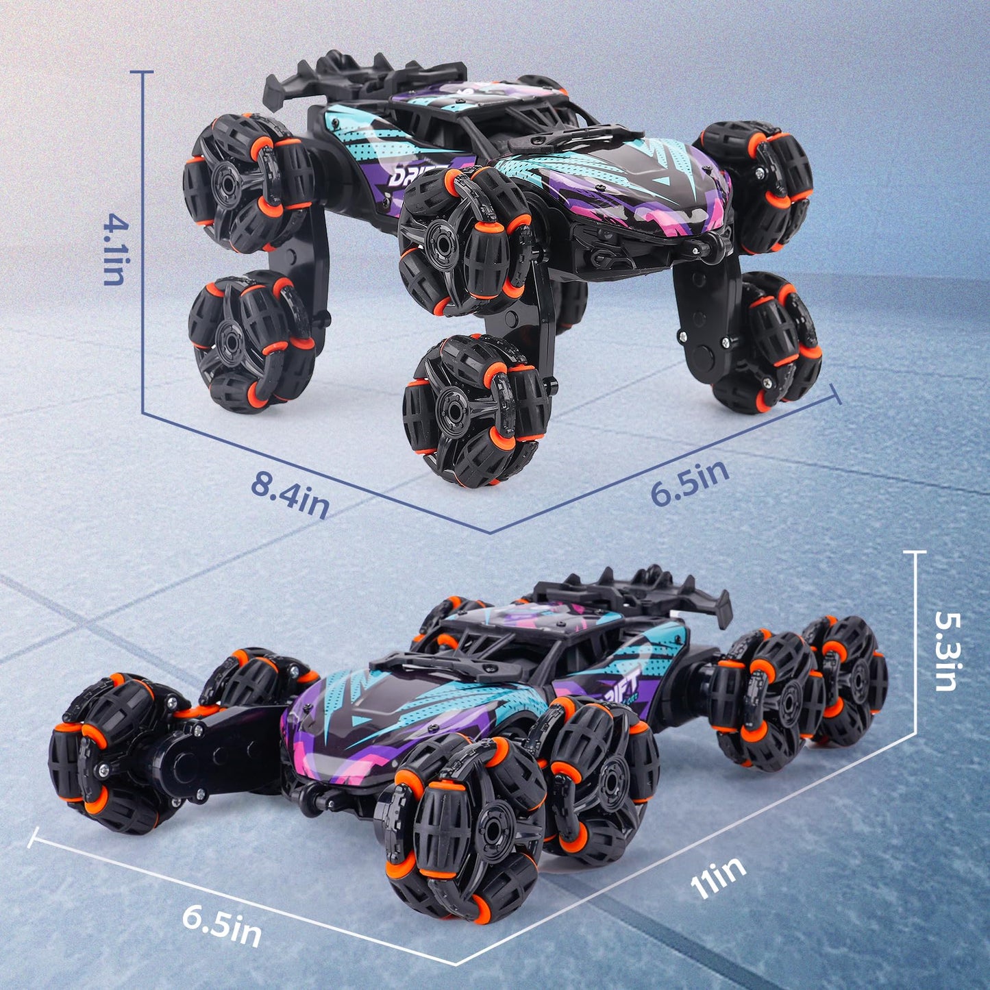NEXBOX Cool 8 Wheels Hand Controlled RC Stunt Car Toys, Xmas Gifts and Birthday Presents for Kids, Gesture Sensing Remote Control Cars for Boys Age 6 7 8-10 11 12 Year Old