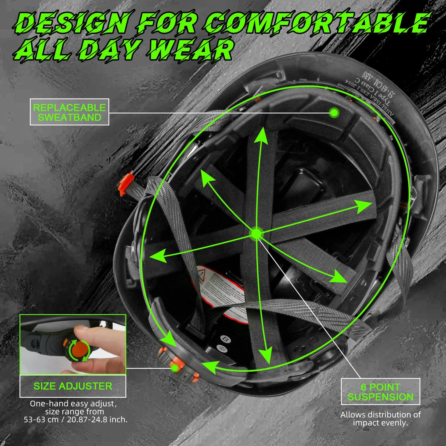 GREEN DEVIL Safety Hard Hat with Tinted & Clear Visor Vented Construction Helmet Cascos de Construccion ABS Work hardhats for Men