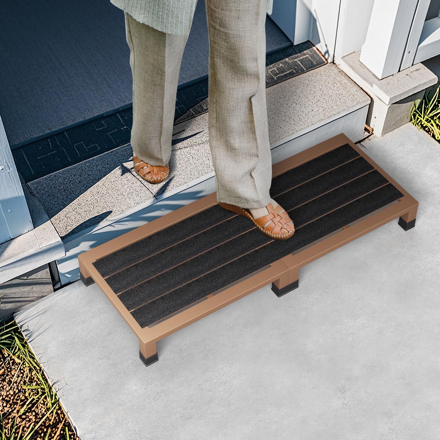 One Step Stool Platform 3.8" Height for Adults, Kids. Heavy Duty/Portable/Nonslip/Durable Construction Safe Step Stool for Bedroom/Kitchen Bed, Bathroom,Kitchen，Garden