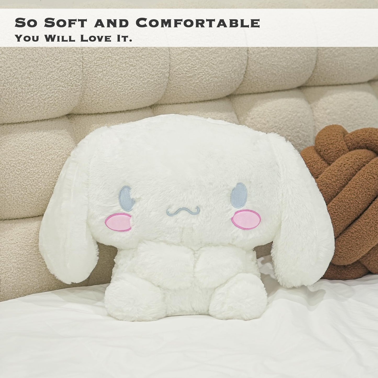 Juju White Kawaii Plush (20 in) - Cute Stuffed Animal Kawaii Plushies - Peluche Big Stuffed Animals Plushie - Peluches Grandes Cute Plushies - Cool Stuff Plush - Plushy (Hpy)
